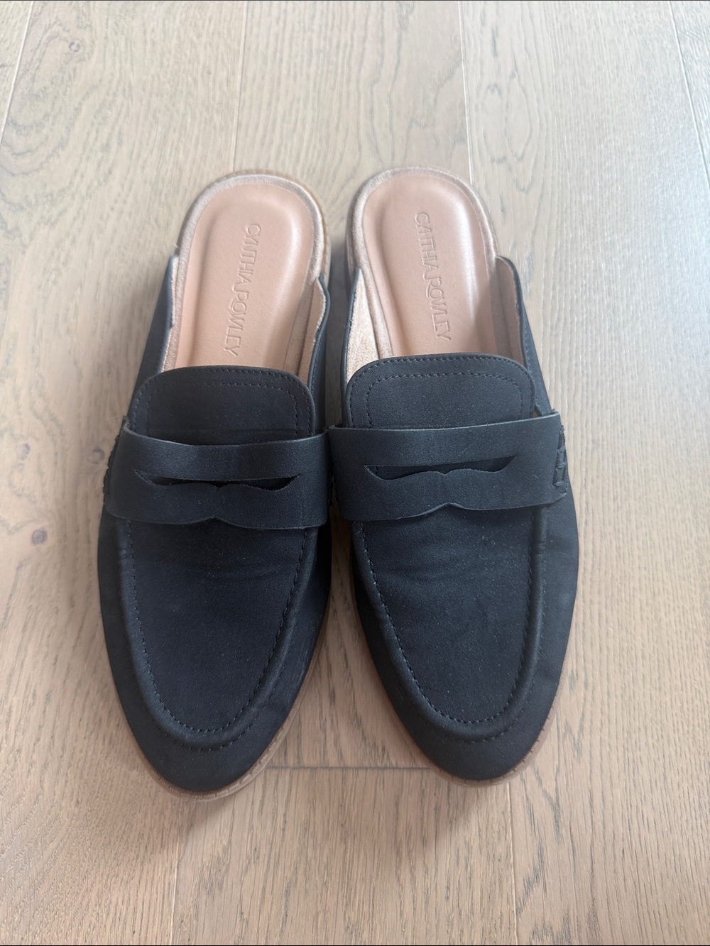 Black Suede Loafer Mules